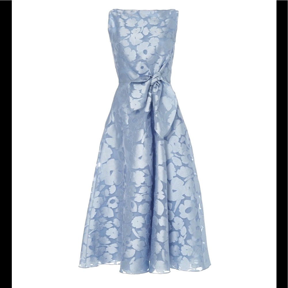 Lela Rose blue boatneck dress